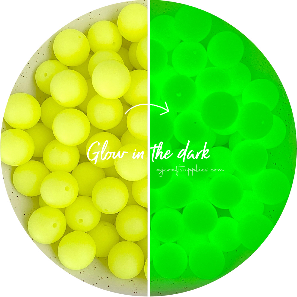 19mm round Glow in the Dark Silicone Beads