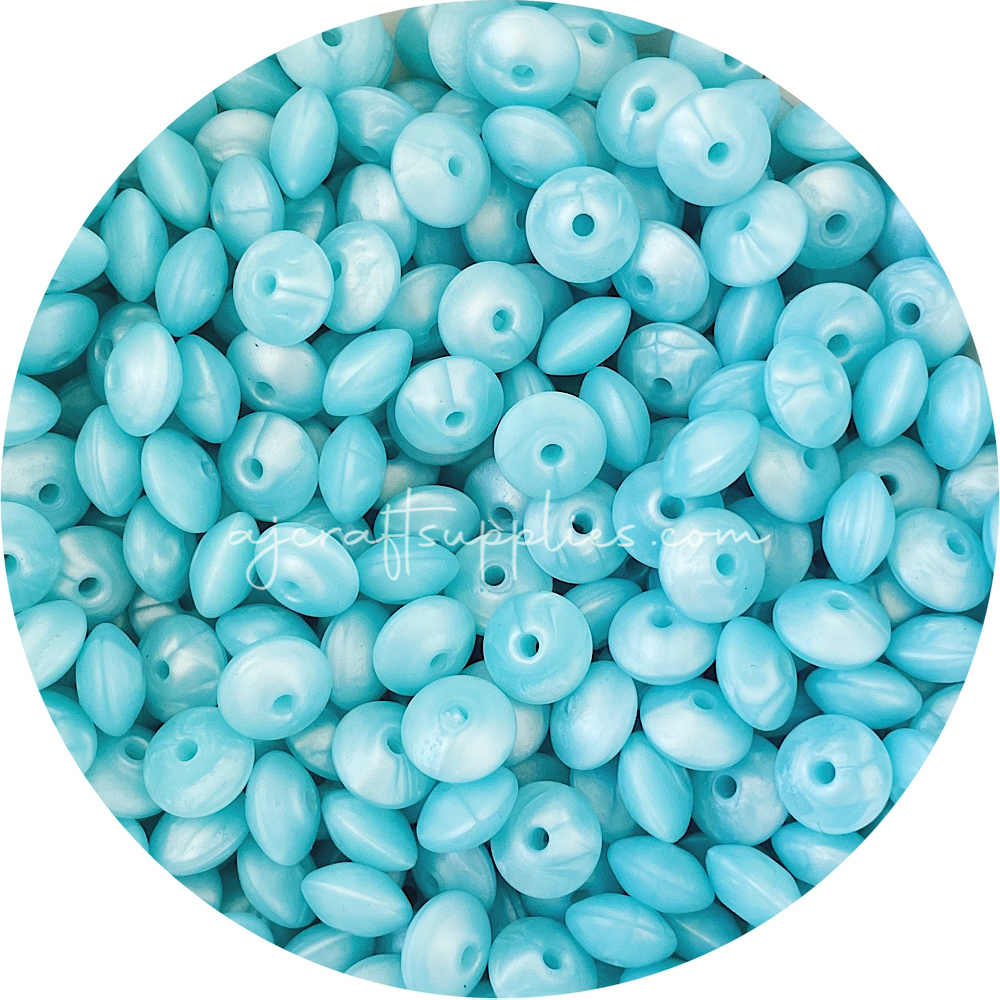 Pearl Baby Blue - 12mm Mini Saucer - Each