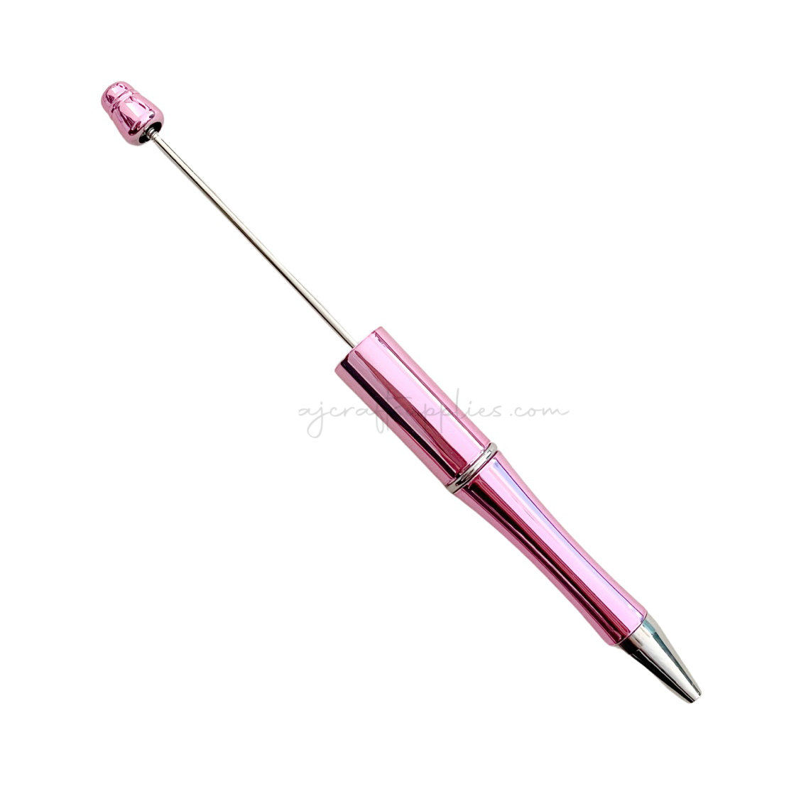 Beadable Pen Blanks - Shiny Rose Pink - Each