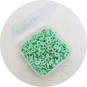 6mm Flat Coin Polymer Clay Spacer Beads - Seafoam Green - 500 Beads / Box
