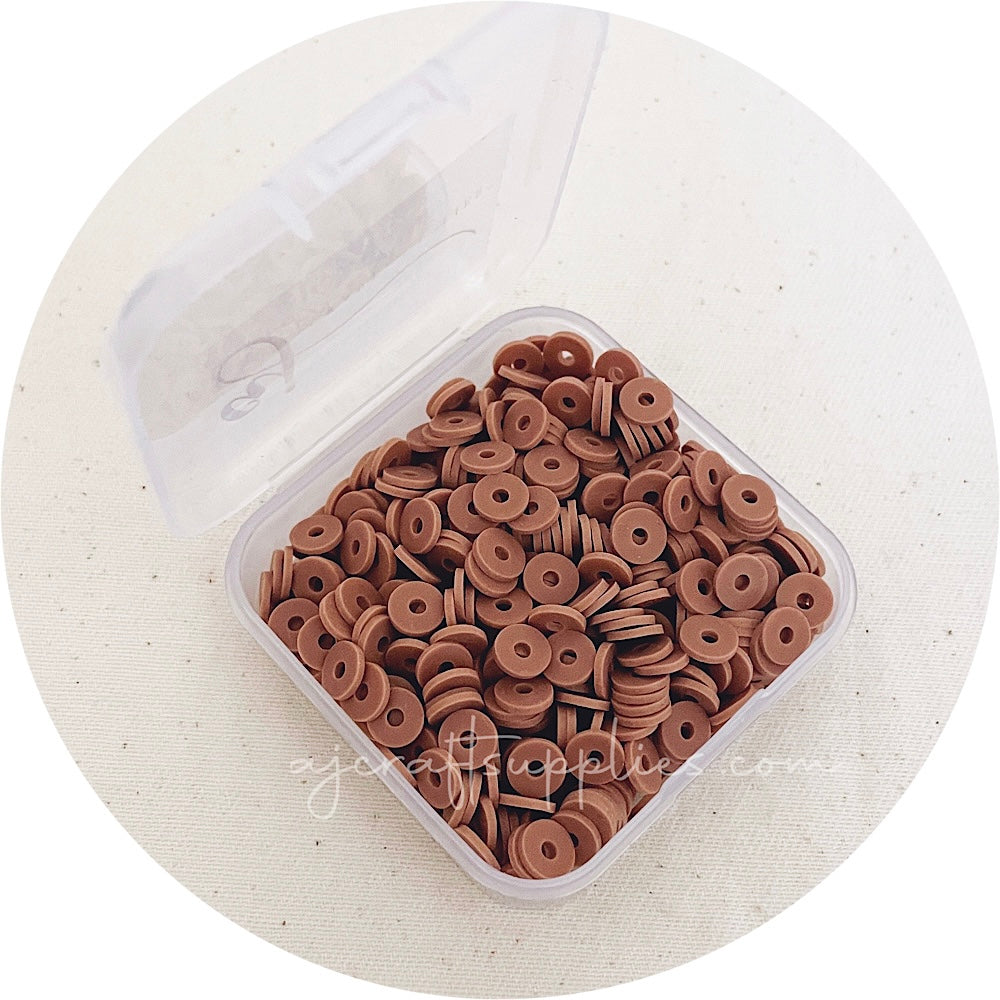 6mm Heishi (Polymer Clay) Beads - Tan - 500 Beads / Box