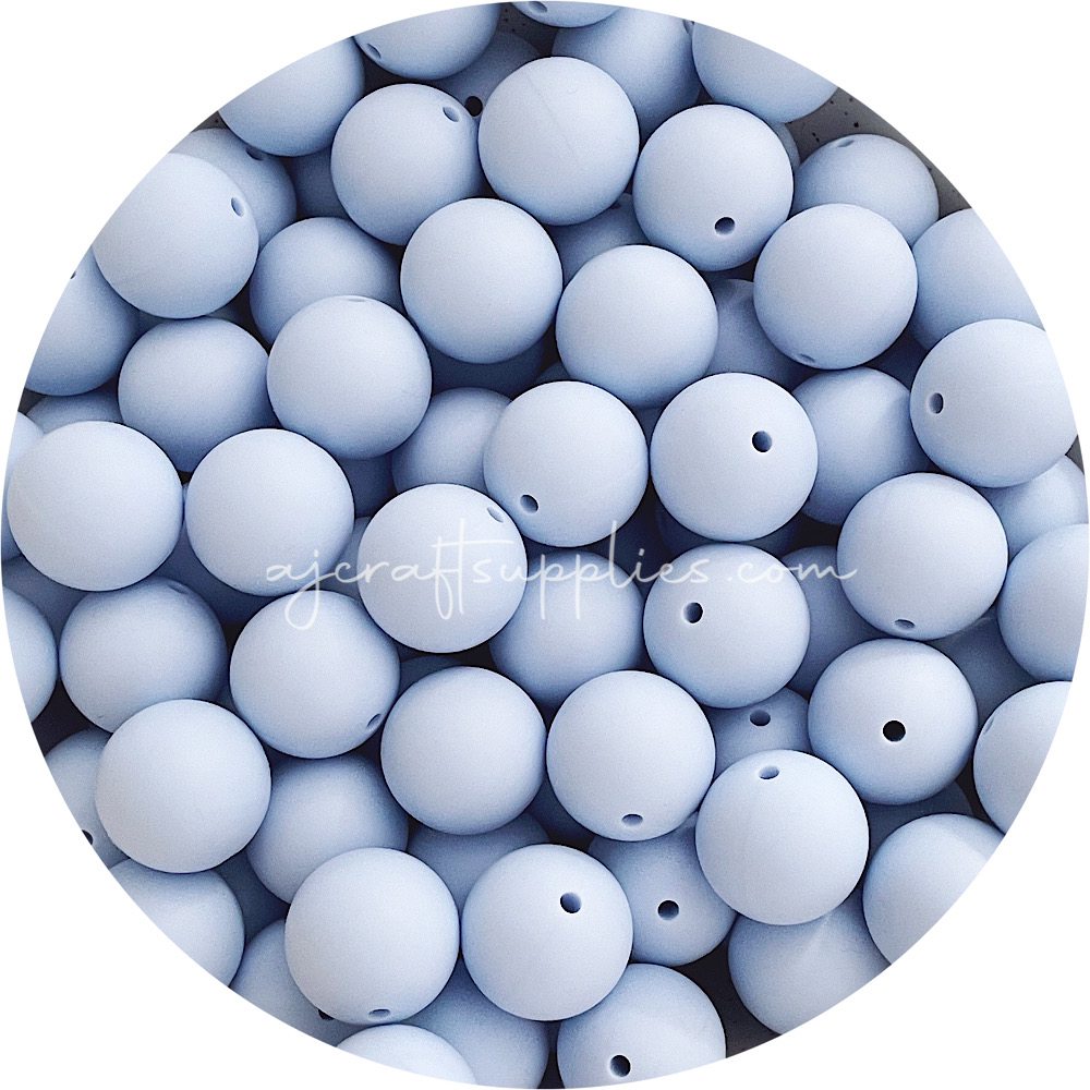 Pastel Blue - 19mm round - 5 Beads