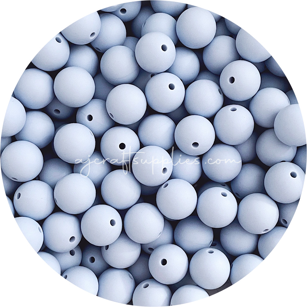 Pastel Blue - 15mm round - 10 Beads