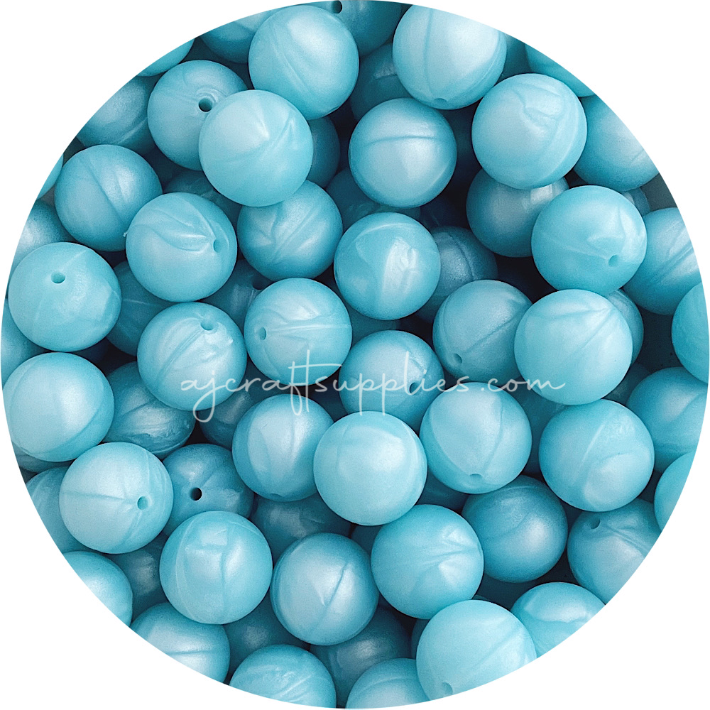 Pearl Baby Blue - 19mm round - 5 Beads