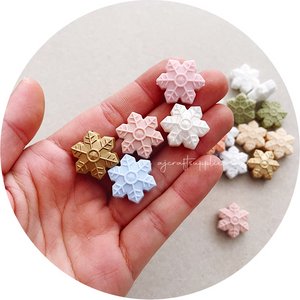 Nude - 20mm Snowflake Silicone Beads - 2 beads
