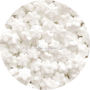 Snow White - 20mm Snowflake Silicone Beads - 2 beads