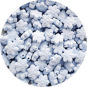 Pastel Blue - 20mm Snowflake Silicone Beads - 2 beads