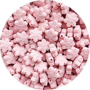 Blush Pink - 20mm Snowflake Silicone Beads - 2 beads