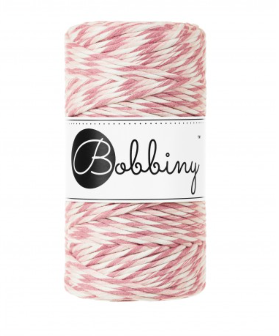 Bobbiny Single Twist Macrame Cord - 3mm - Magic Pink