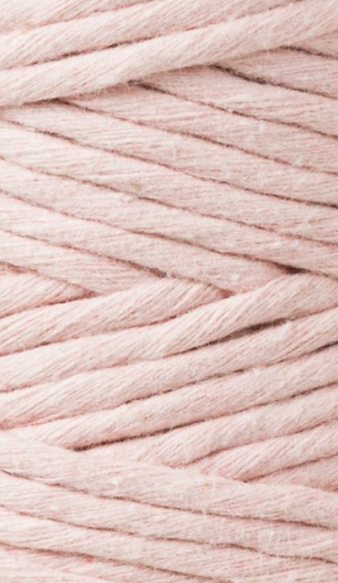 Bobbiny Single Twist Macrame Cord - 3mm - Pastel Pink