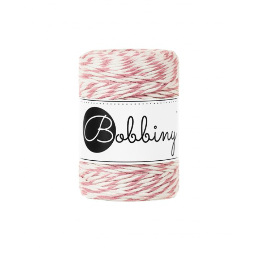 Bobbiny 9mm Single Twist Macrame Cord (Pastel Pink) 33yds/98ft –