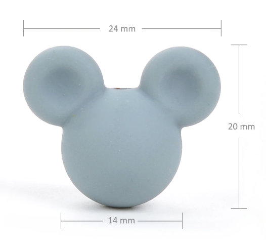 Cream Beige - Mouse Head - 5 Beads