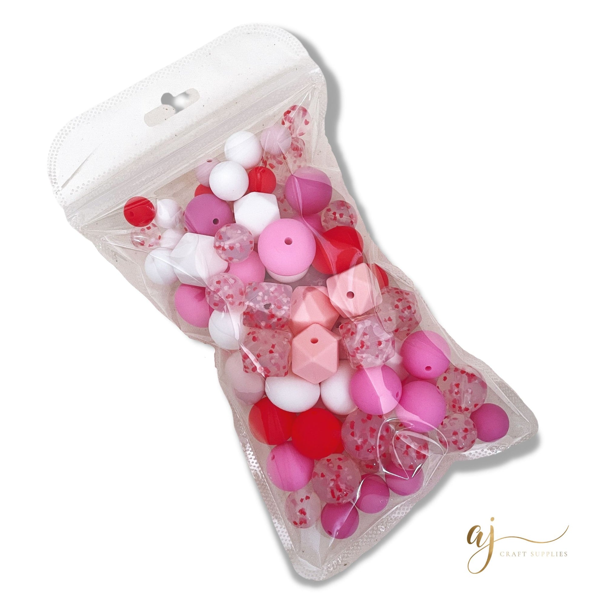 Too Cute Mix , 15mm Round Silicone Bead Mix, Valentine Bead Mix