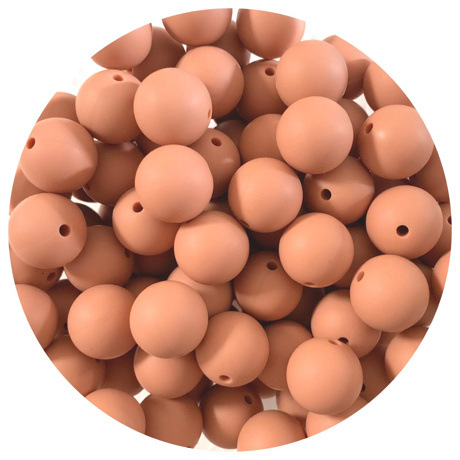Latte - 15mm round - 10 Beads