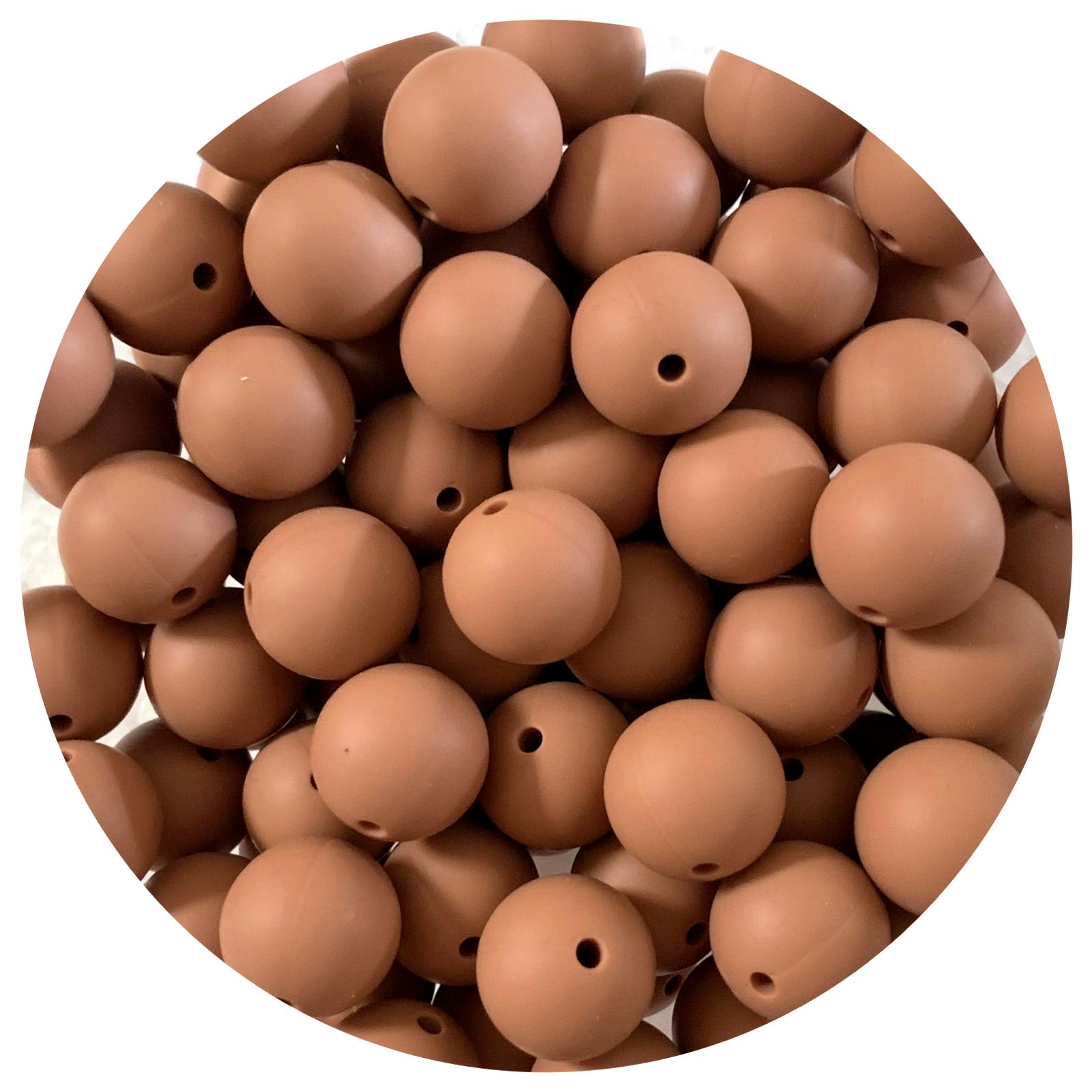 Espresso - 15mm round - 10 Beads