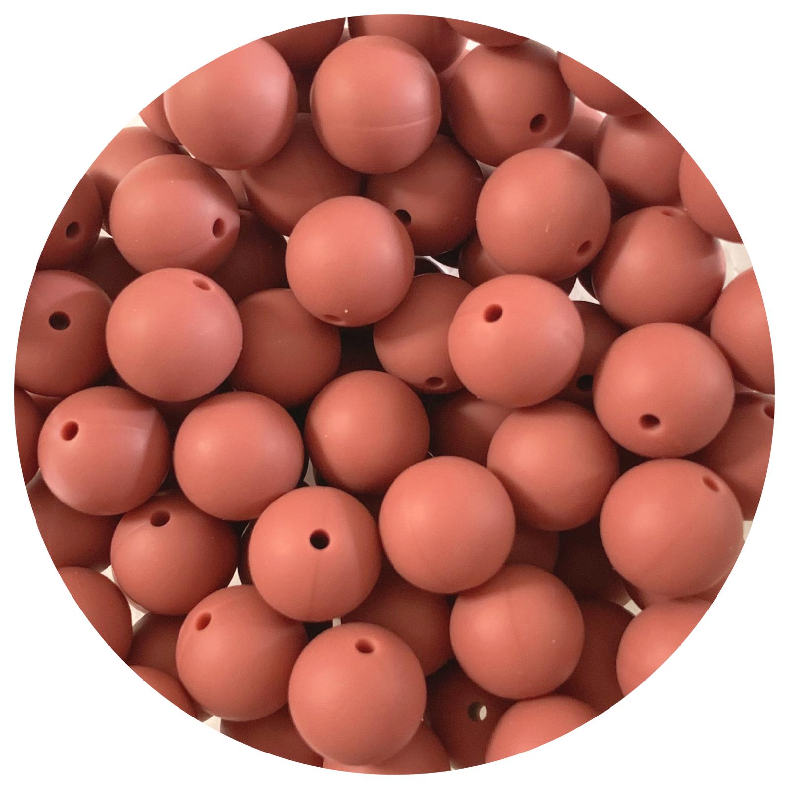Brandy Rose - 15mm round - 10 Beads