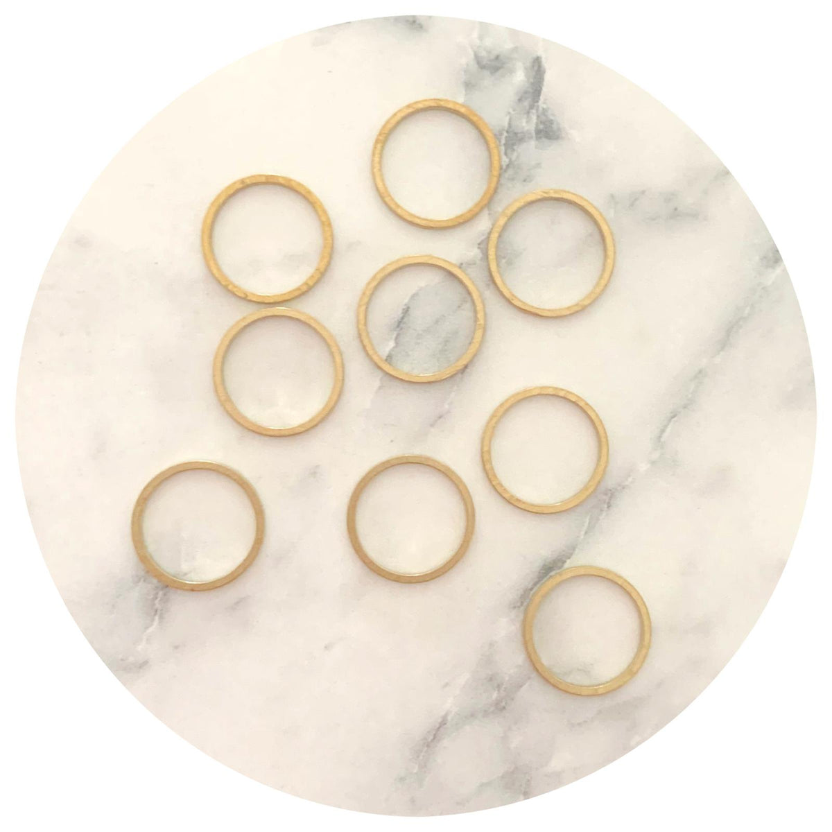 14mm Open Circle Connector - Raw Brass - 2 pcs - BS1099