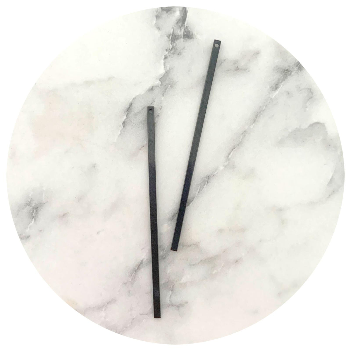 60mm Skinny Bar Charm - Black - 2 pcs - A0868 S935