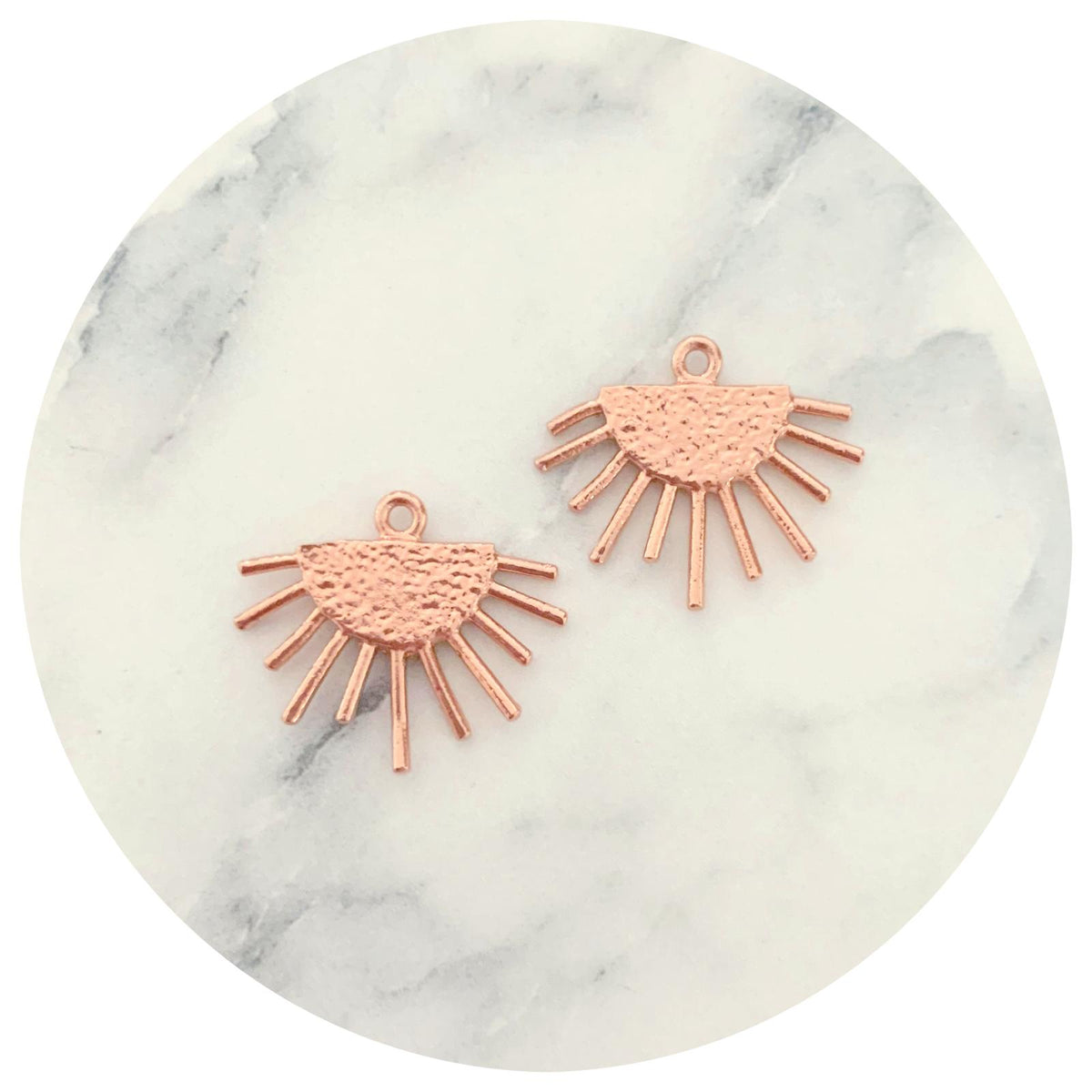 Sunburst Ethnic Pendants - Rose Gold - 2 pcs - E459 Q779
