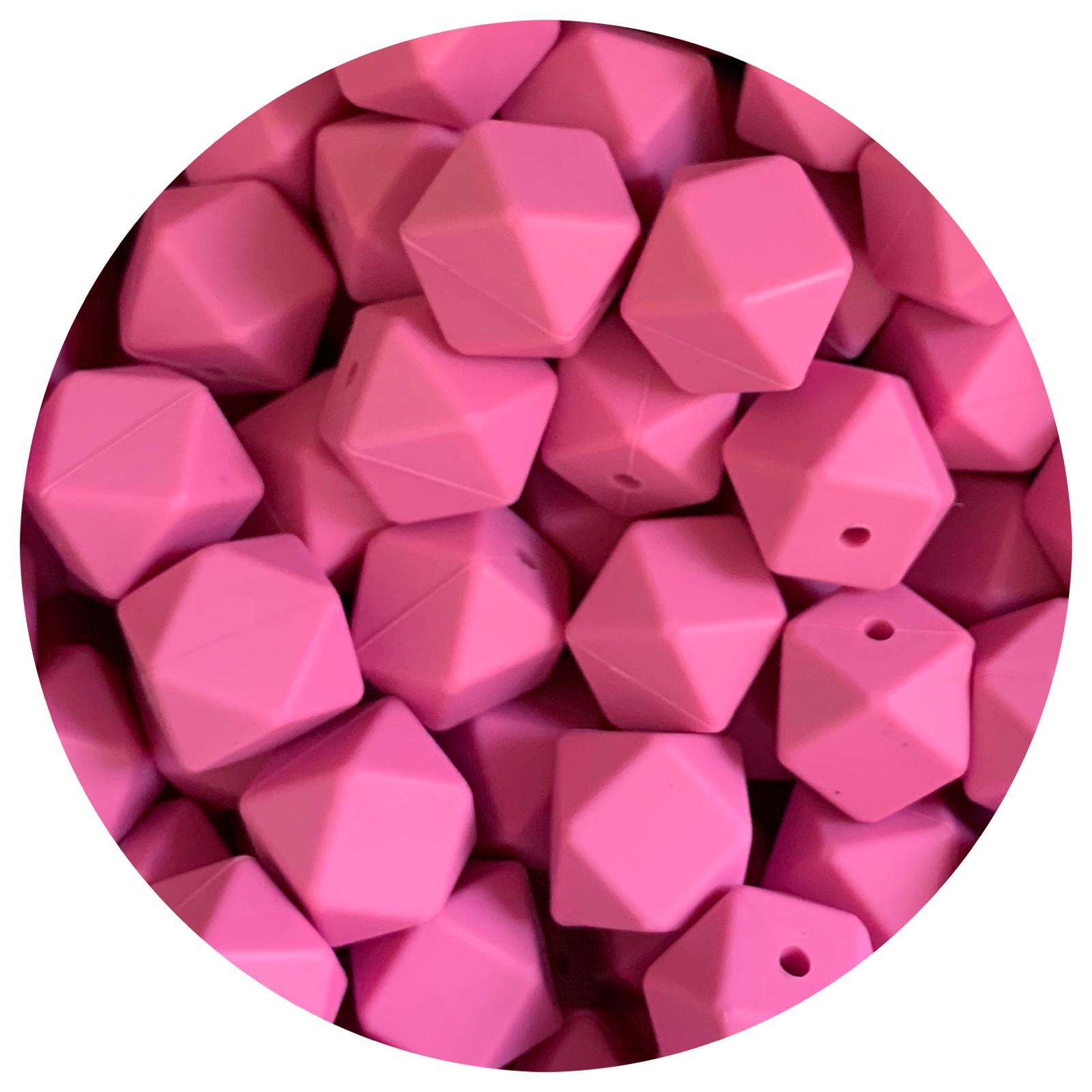 Orchid Pink - 17mm Hexagon - 10 Beads