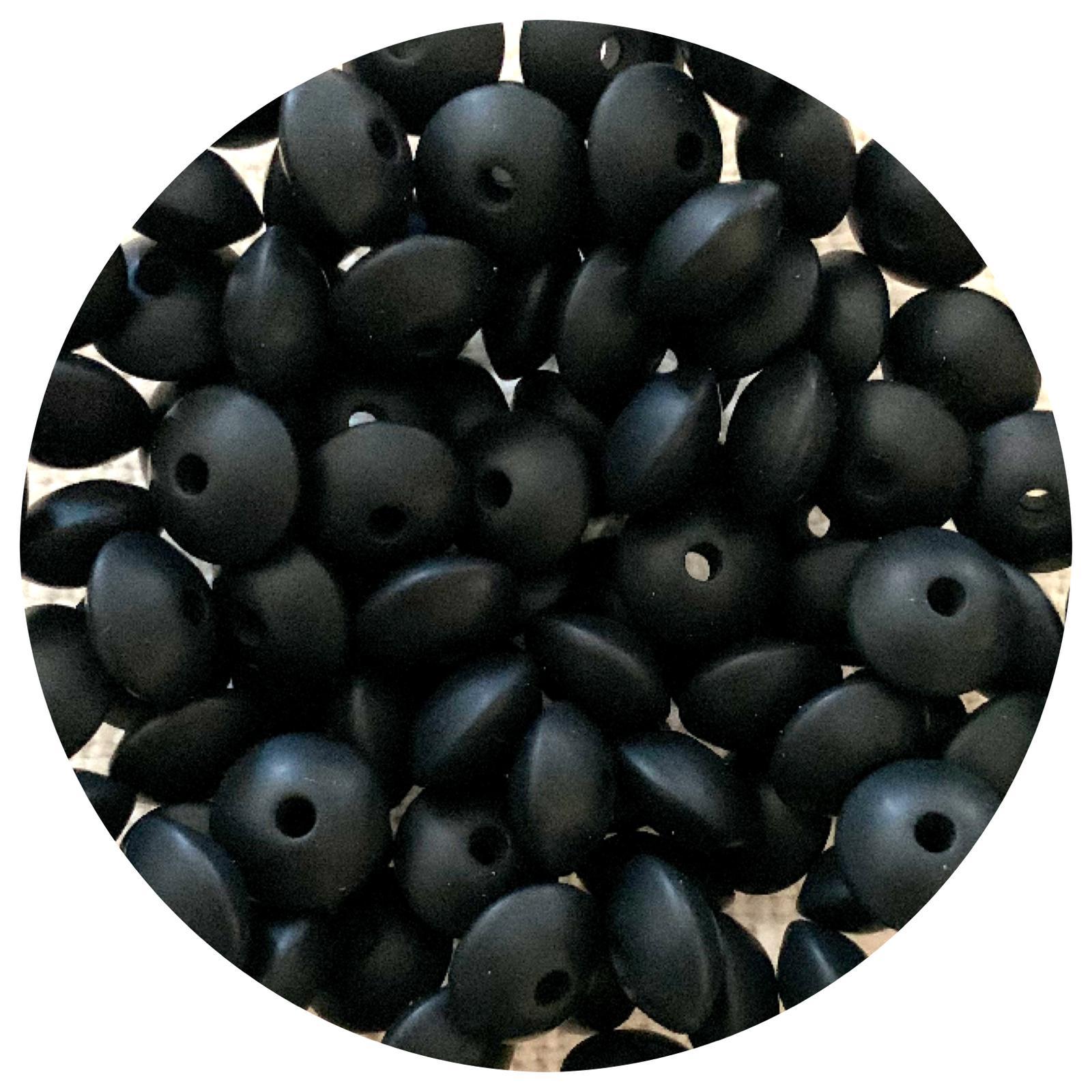 Jet Black - 12mm Mini Saucer - Each