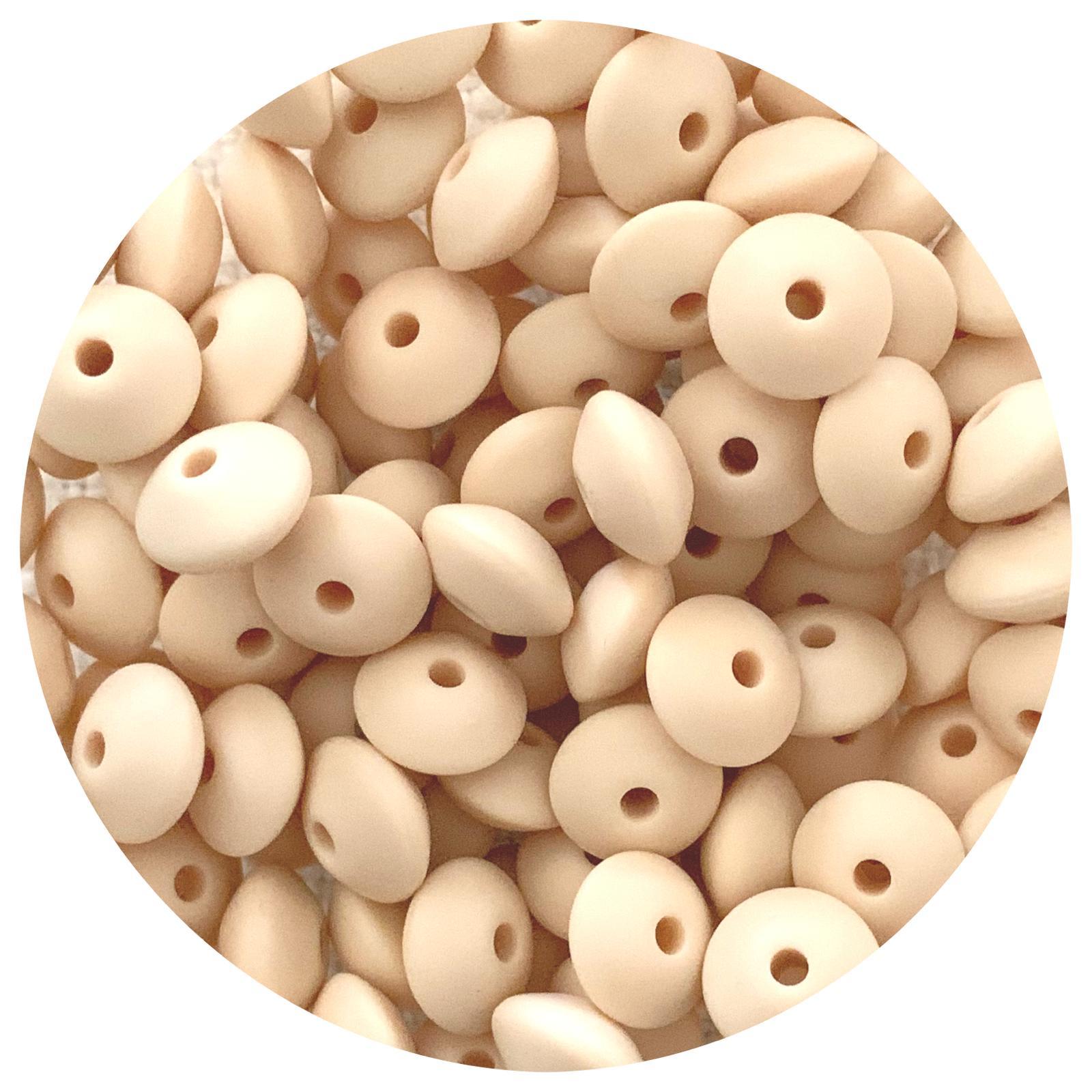 Cream Beige - 12mm Mini Saucer - Each