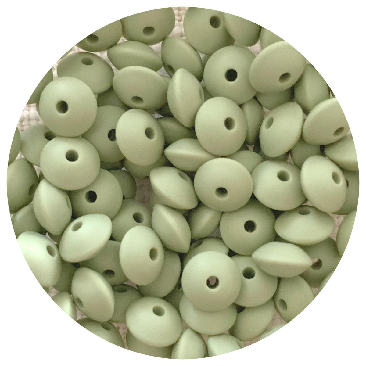 Sage Green - 12mm Mini Saucer - Each