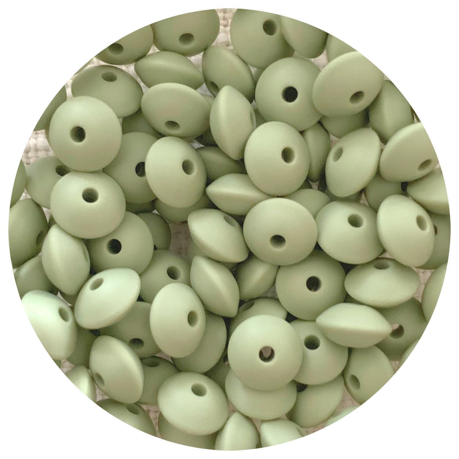 Sage Green - 12mm Mini Saucer - Each