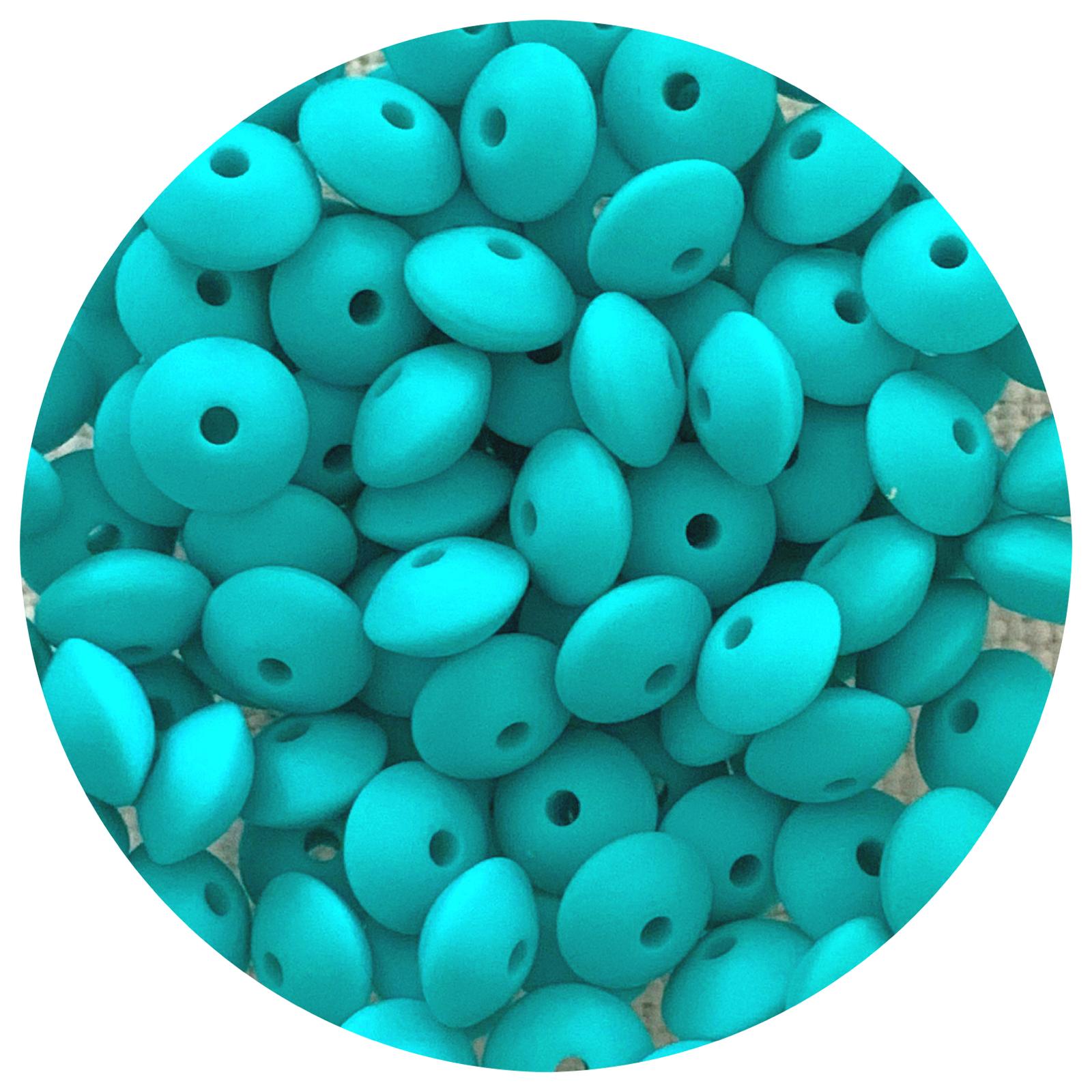Turquoise - 12mm Mini Saucer - Each