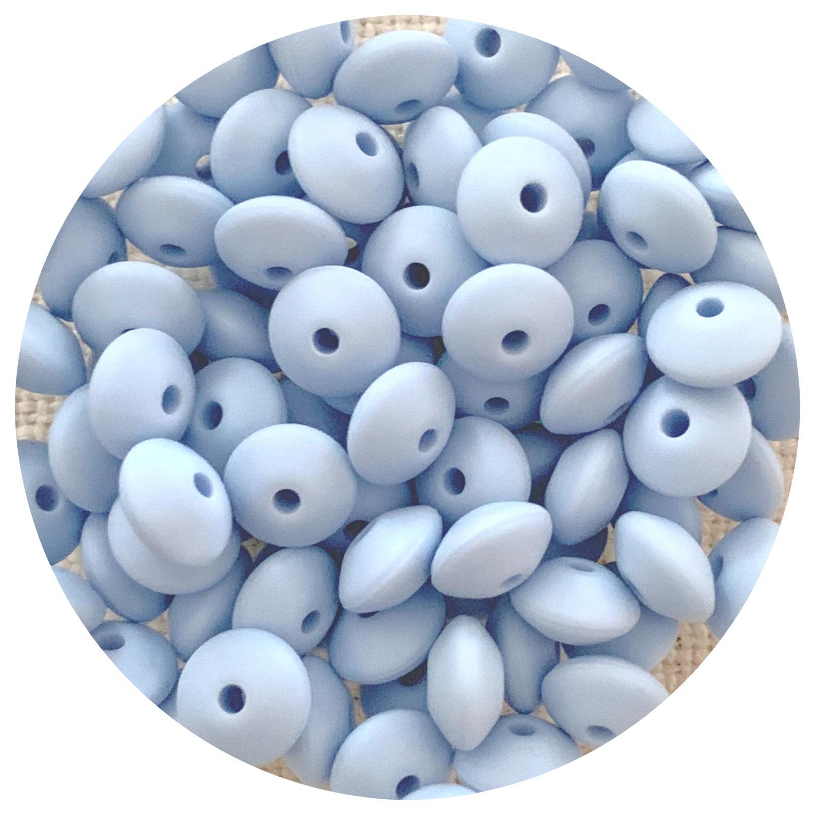 Pastel Blue - 12mm Mini Saucer - Each