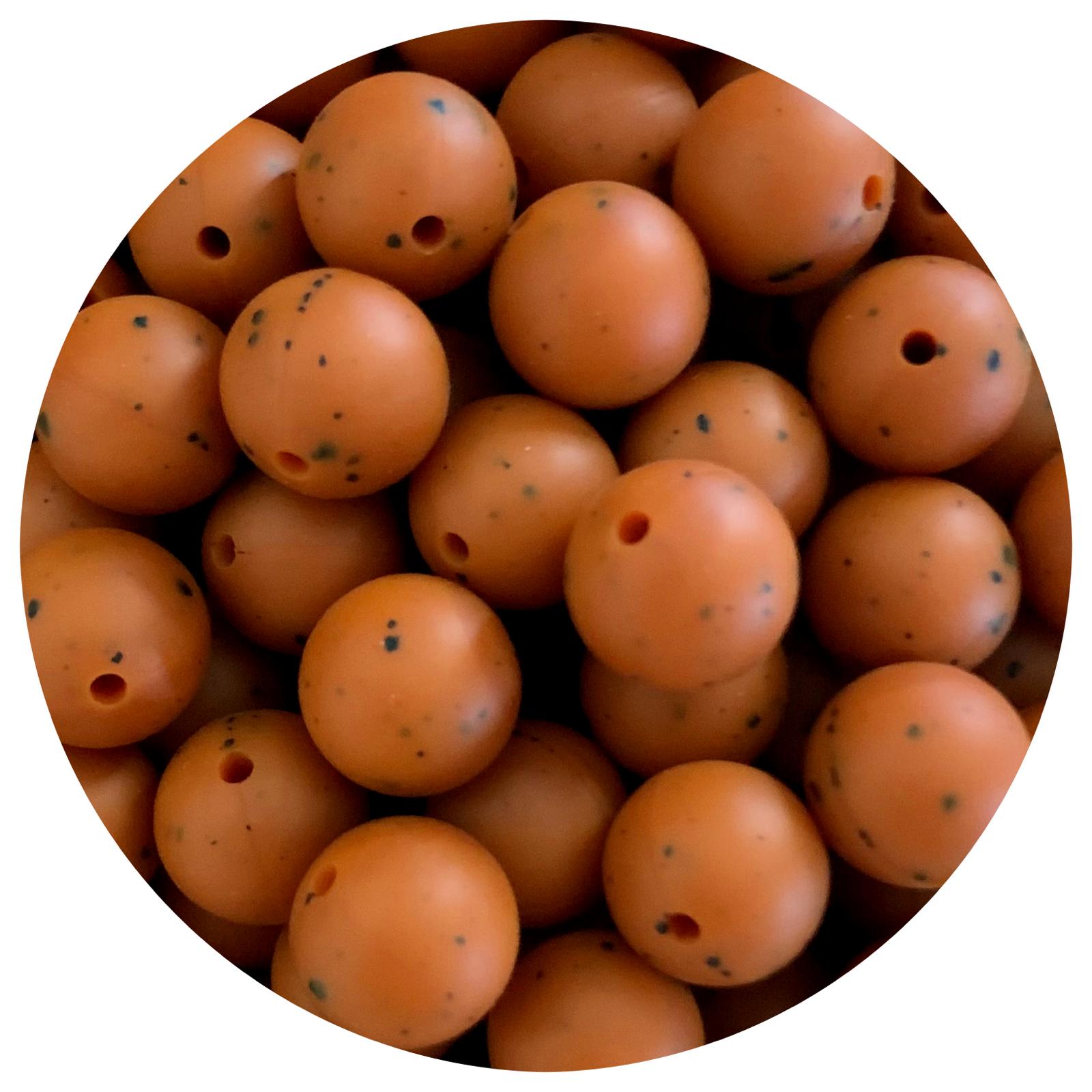*CLEARANCE* 'Old' Tan Speckled - 19mm round - 10 Beads