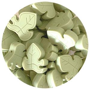 Sage Green - Monstera Leaf Silicone Beads - 2 Beads