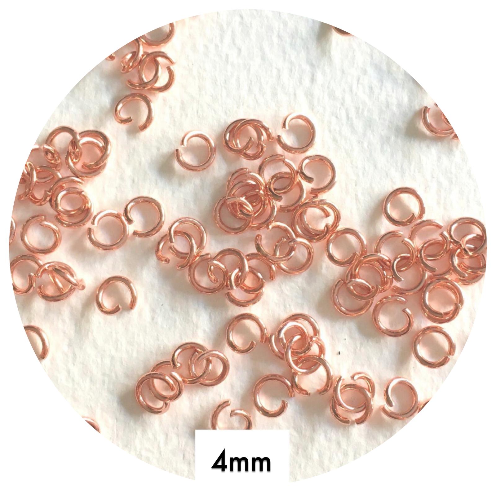 4mm Jump Rings - Rose Gold Stainless Steel - 40 pcs