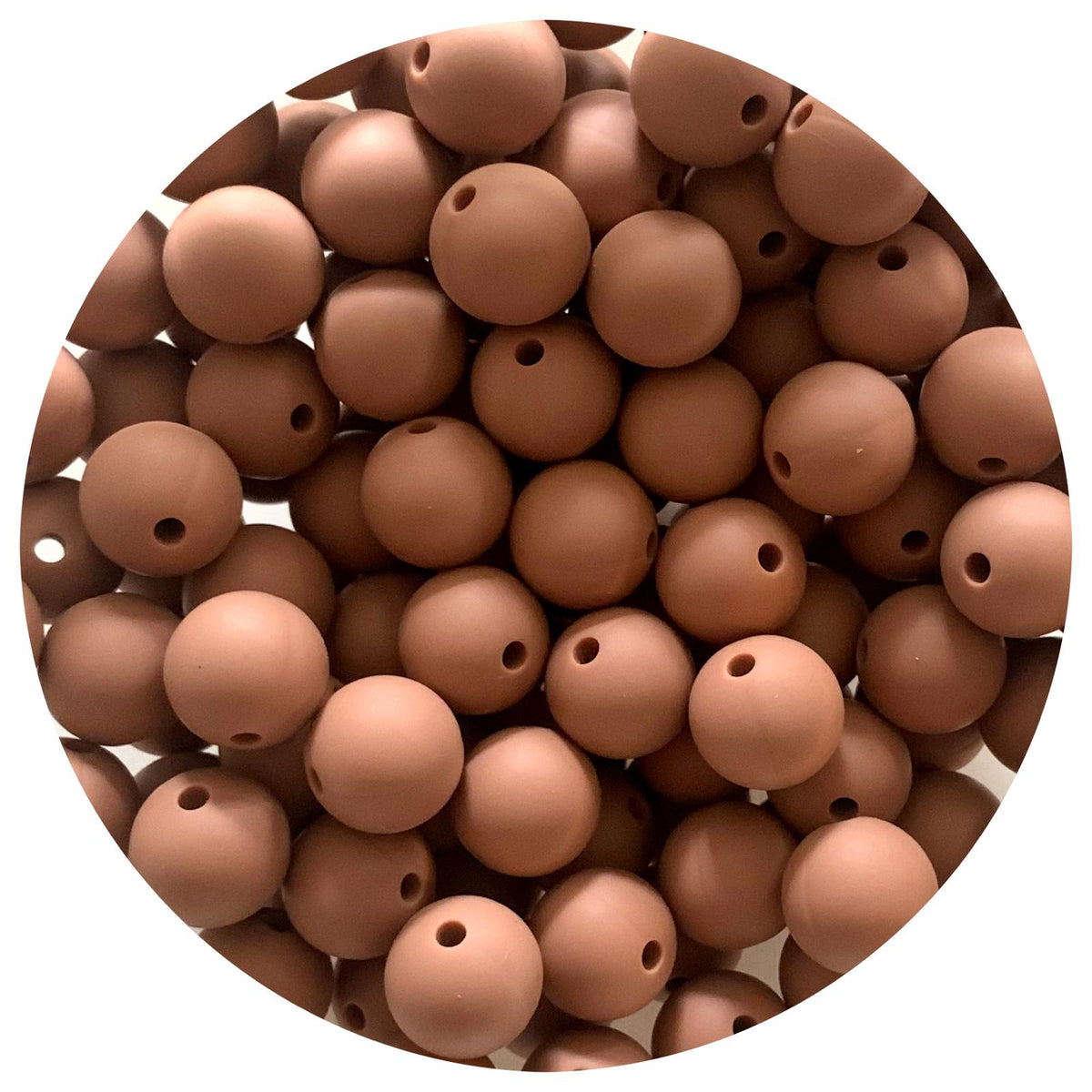 Espresso - 12mm Round Silicone Beads - 10 beads