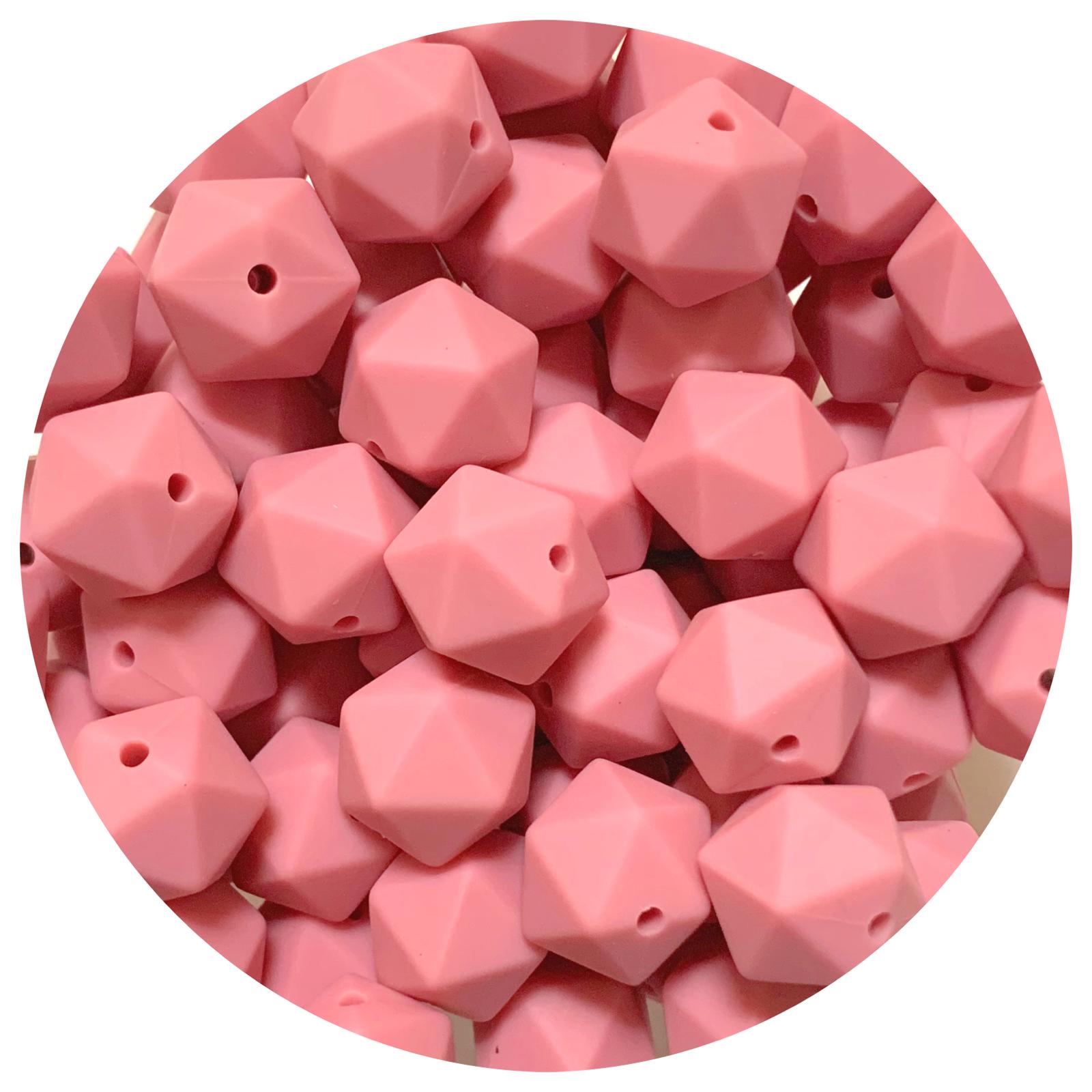 Petal Pink - 14mm Mini Icosahedron - 2 beads