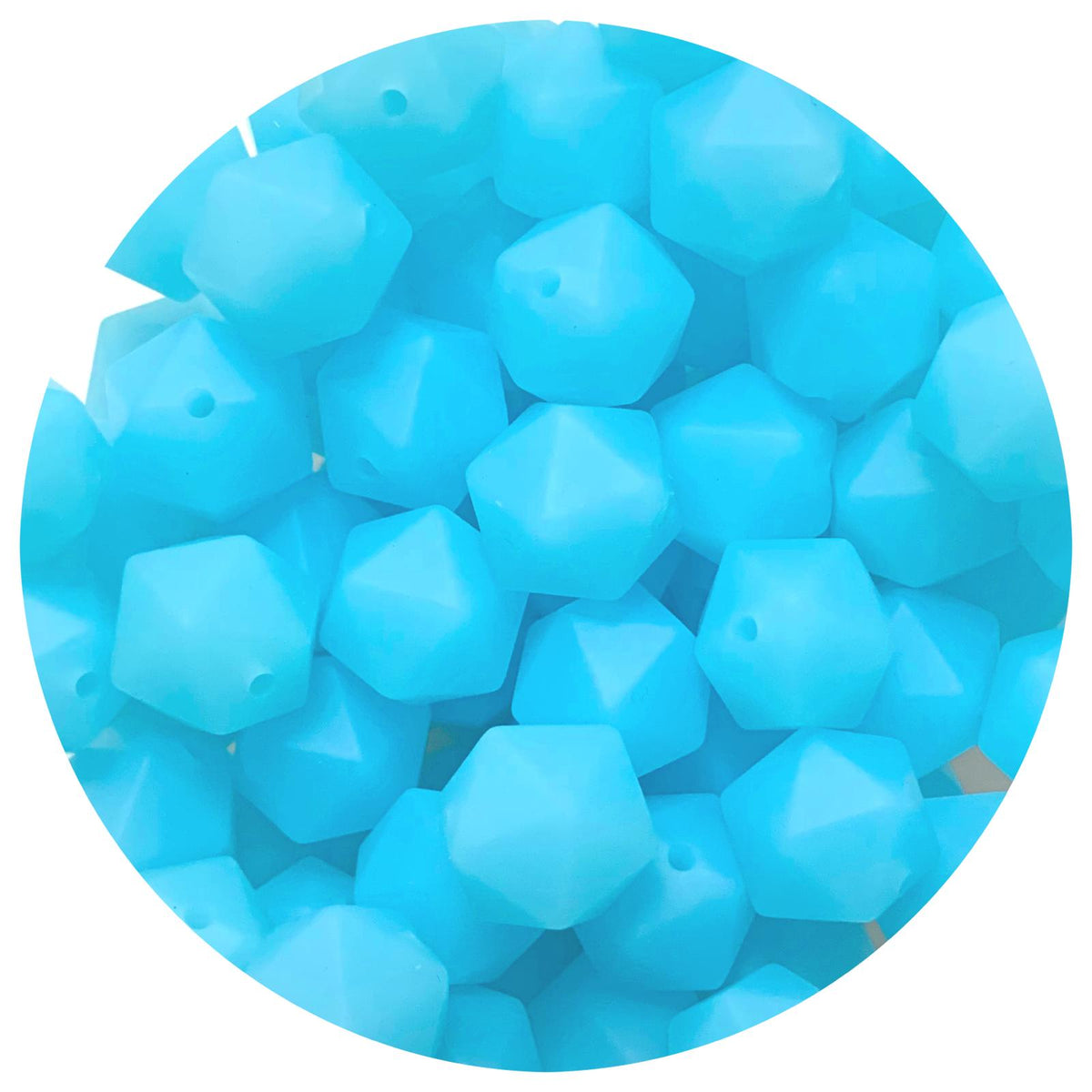 *CLEARANCE* Ice Blue - 14mm Mini Icosahedron - 20 beads