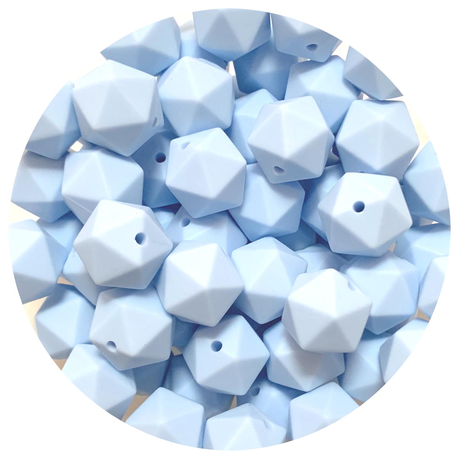 Pastel Blue - 14mm Mini Icosahedron - 2 beads
