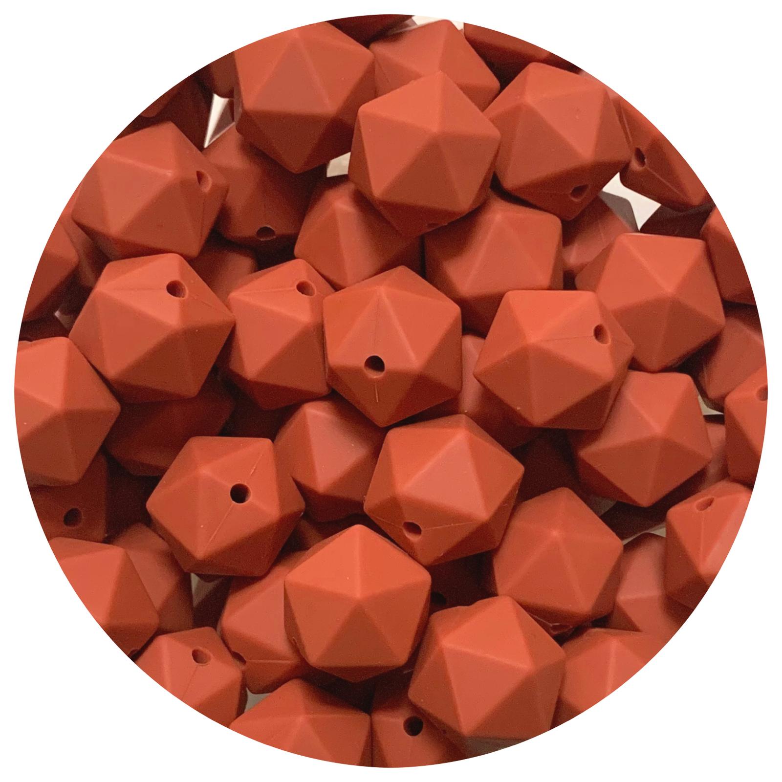 Cinnamon Spice - 14mm Mini Icosahedron - 2 beads
