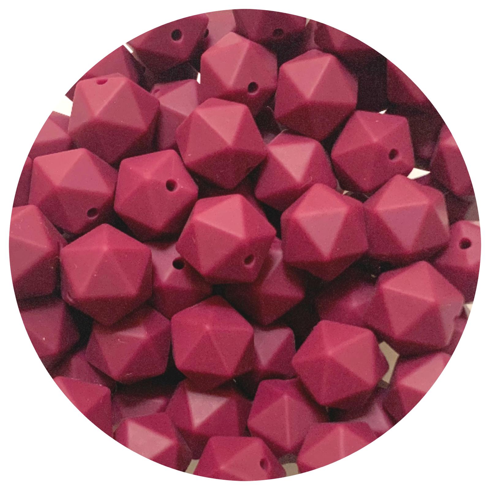 *CLEARANCE* Plum - 14mm Mini Icosahedron - 20 beads