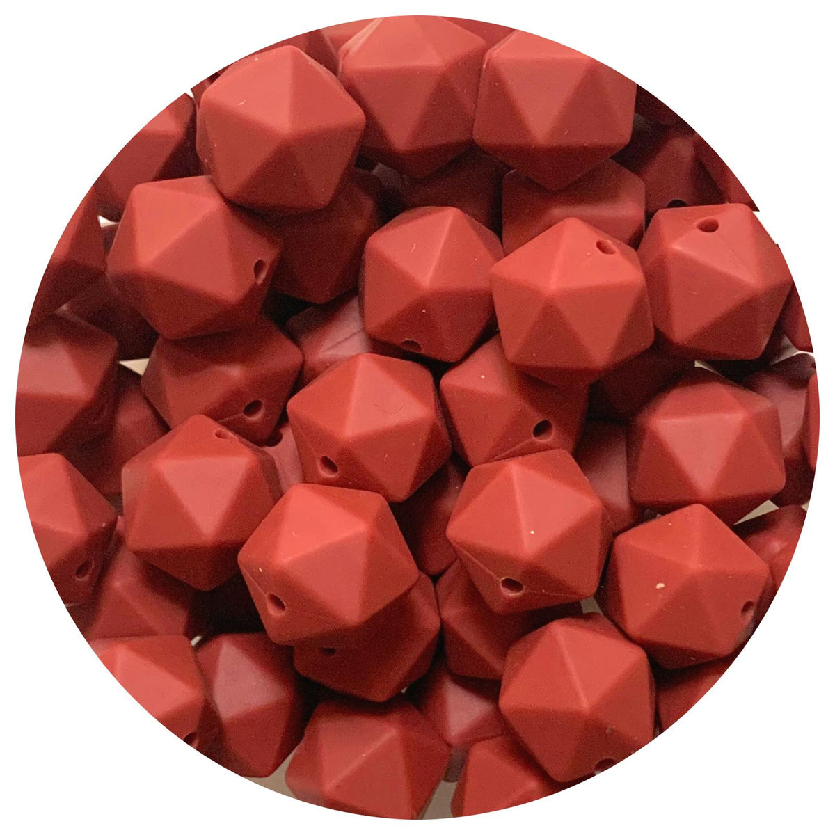 *CLEARANCE* Burgundy Red - 14mm Mini Icosahedron - 20 beads