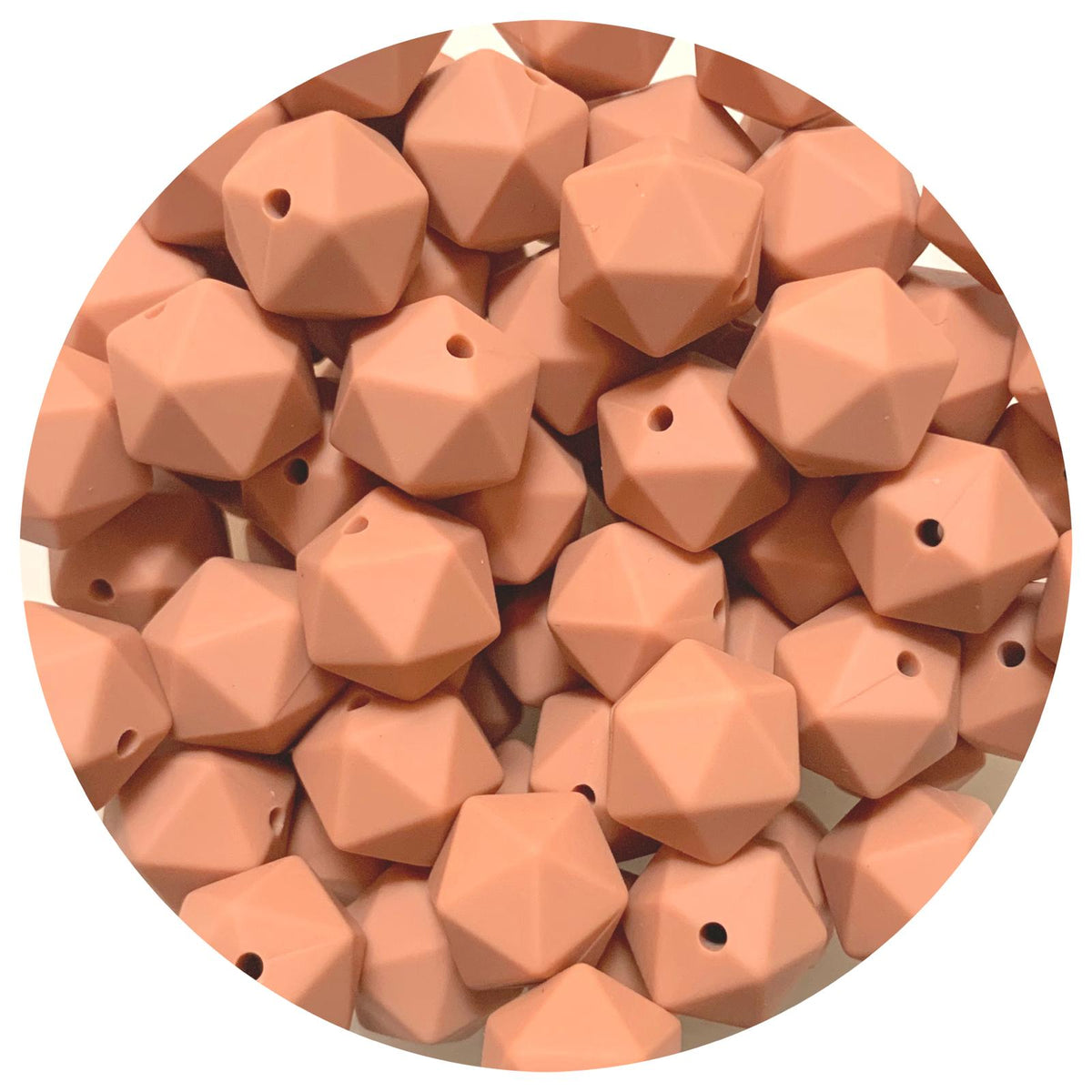 *CLEARANCE* Latte - 14mm Mini Icosahedron - 20 beads