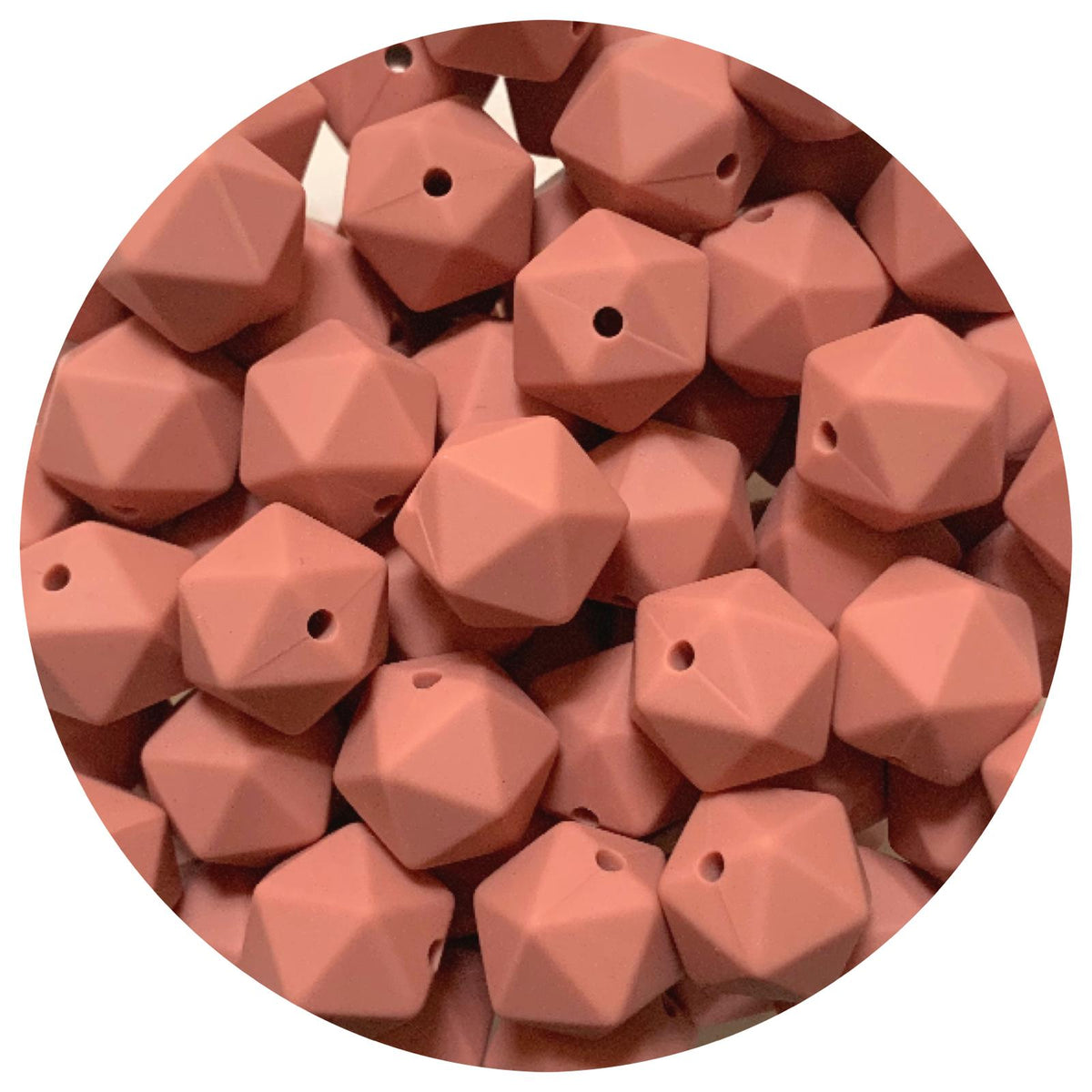 *CLEARANCE* Dusty Rose - 14mm Mini Icosahedron - 20 beads