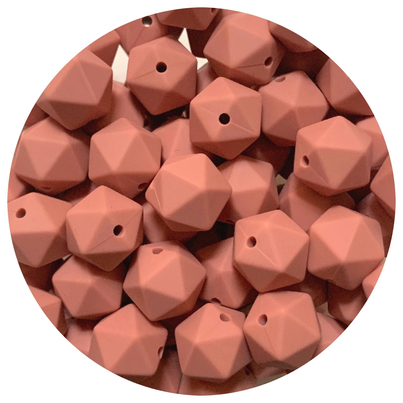 *CLEARANCE* Dusty Rose - 14mm Mini Icosahedron - 20 beads