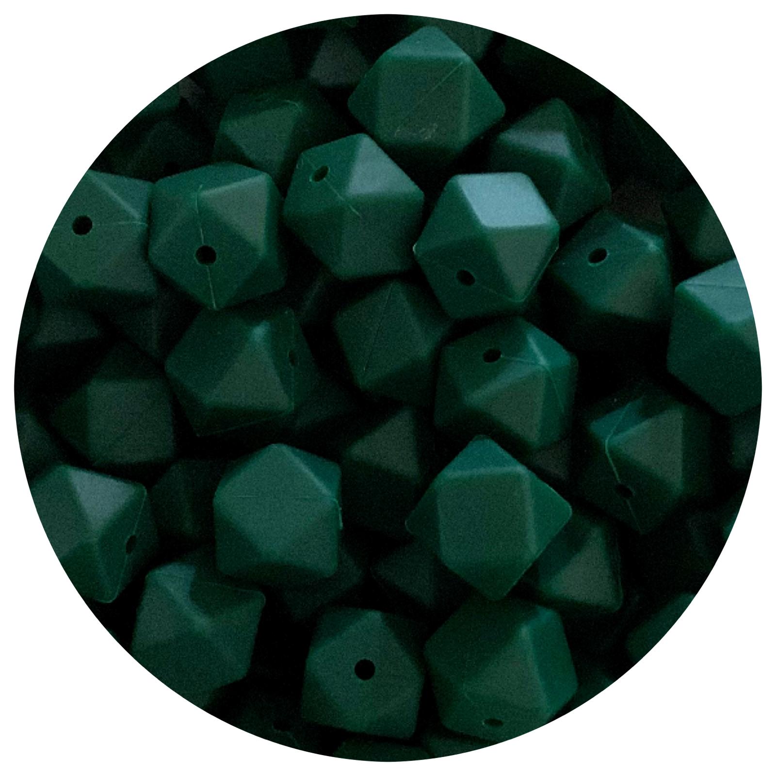 Forest Green - 17mm Hexagon - 10 Beads