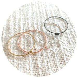 25mm Stainless Steel Earring Wire Hoops - Gold - 2 pcs (GSSHOOPS25)
