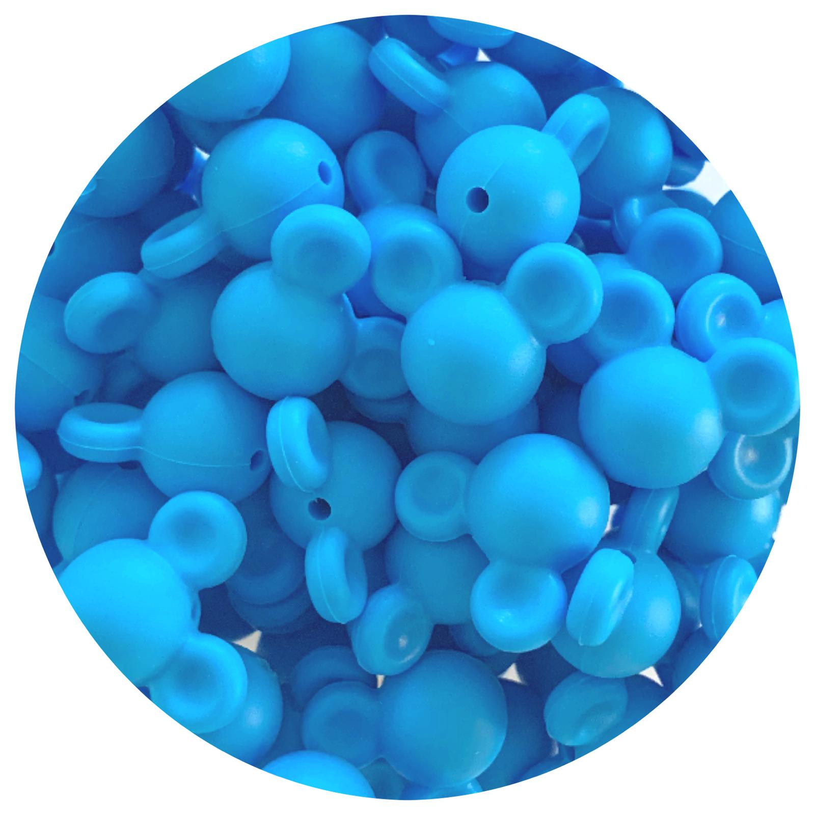 Sky Blue - Mouse Head - 5 Beads