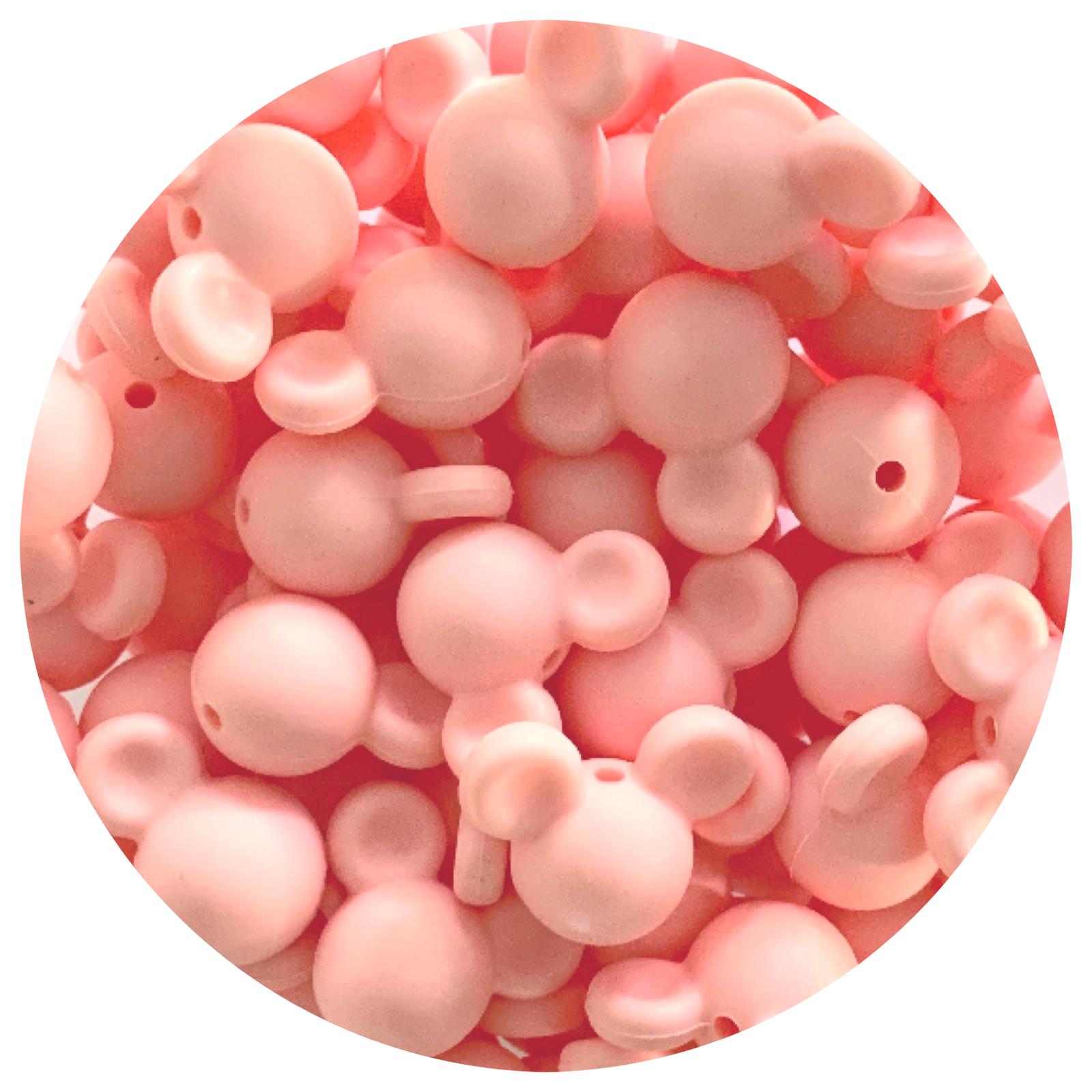 Candy Pink - Mouse Head - 5 Beads