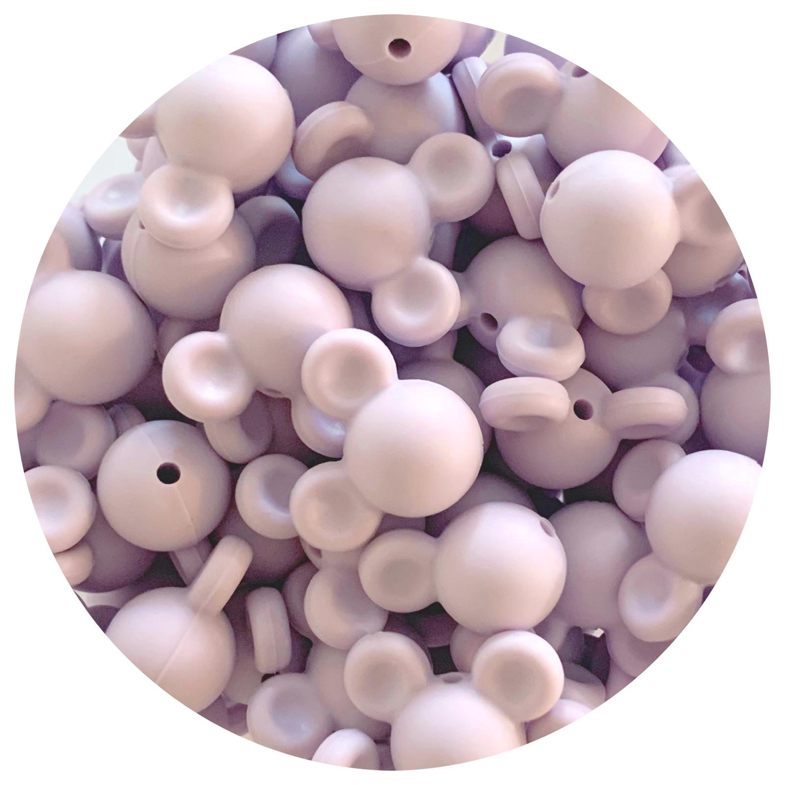 Lilac Purple - Mouse Head - 5 Beads