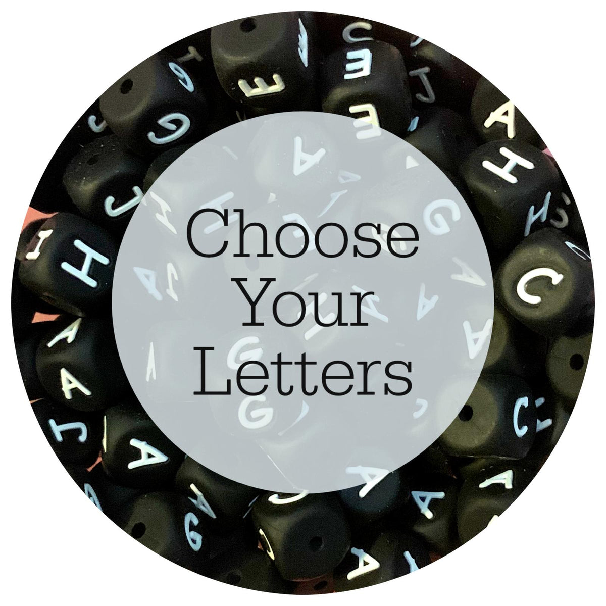 12mm Black Silicone Letter Beads - Choose Your Letters - Each