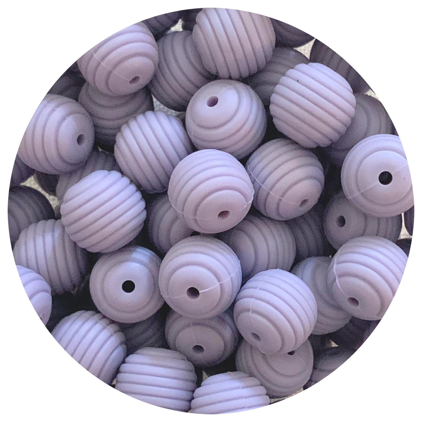 Taro Purple - 15mm round Beehive - 5 Beads